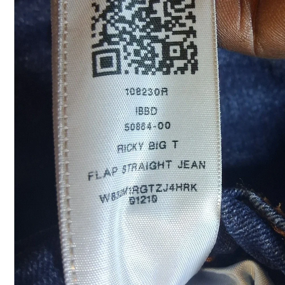 True Religion Ricky‎ Big T Relaxed Straight Flap Jeans Dark Wash Mens 36x32